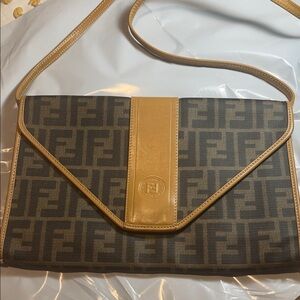 Fendi Brown and Tan Clutch